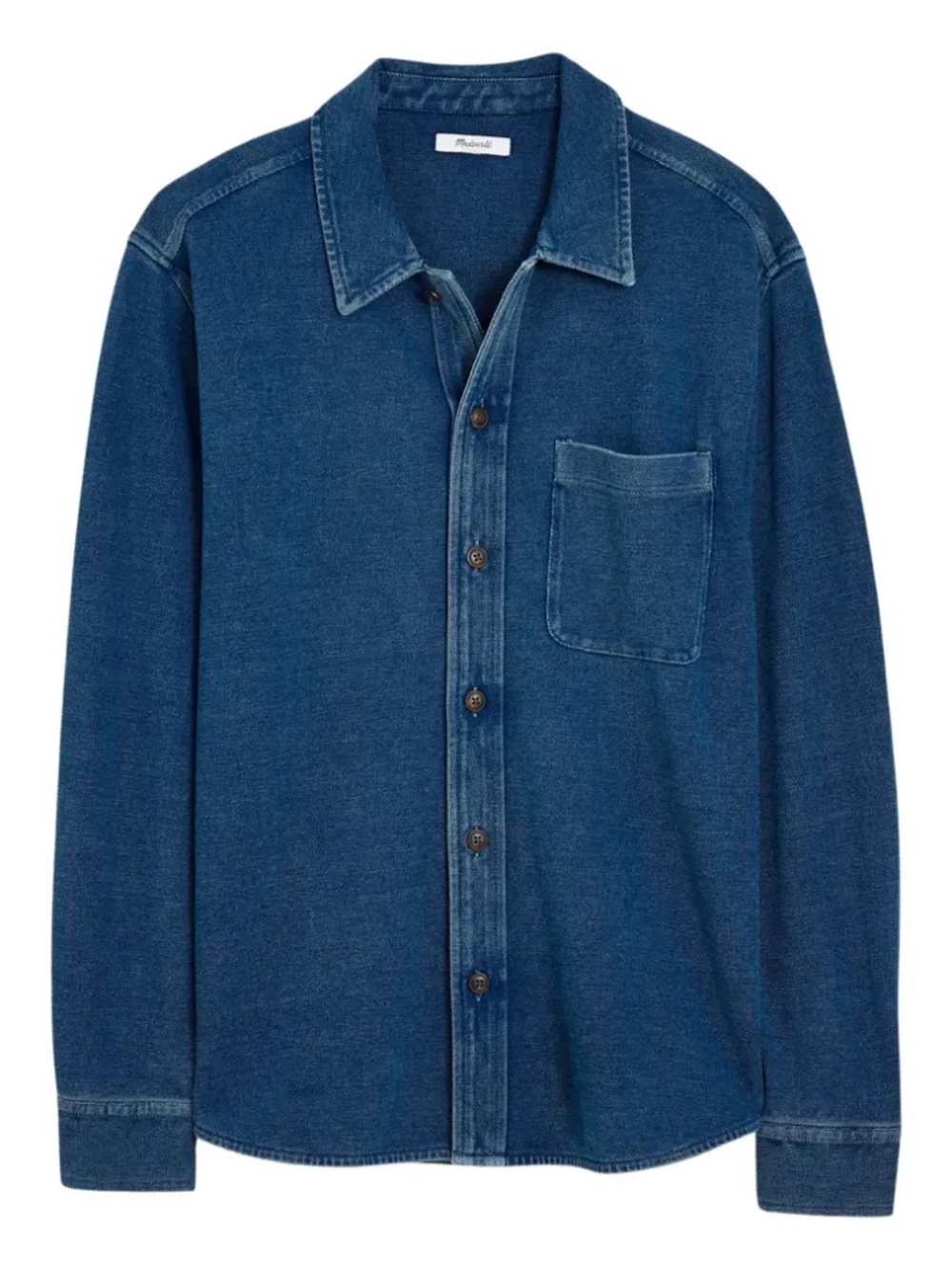 Madewell | M | Indigo-Dyed Long-Sleeve Thick Shirt in Cotton Pique